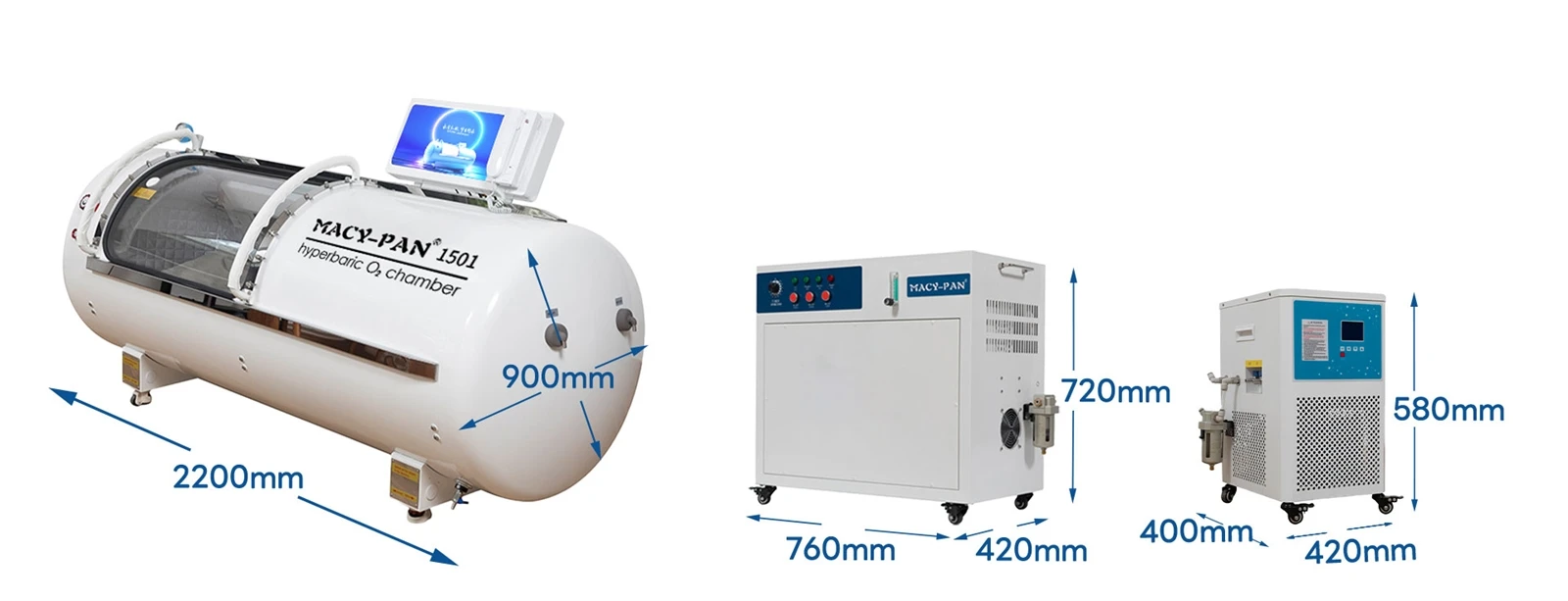1.6 Ata Monoplace Hyperbaric Chamber HP1501 M size dimensions 1.6 Ata Monoplace Hyperbaric Chamber HP1501 M size dimensions